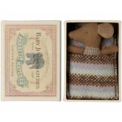 MAILEG Myszka Baby Sleepy wakey baby      mouse in matchbox - Rose