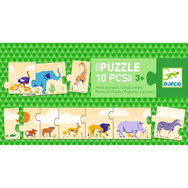 DJECO Puzzle tekturowe Małe i Duże DJ08189 DJECO Puzzle tekturowe Małe i Duże DJ08189