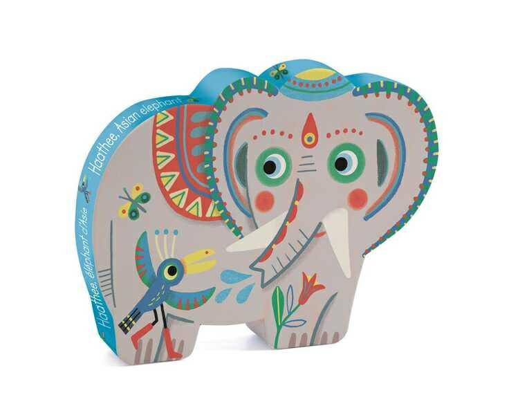 DJECO Puzzle w pudełku Słoń azjatycki DJ07208 DJECO Puzzle w pudełku Słoń azjatycki DJ07208