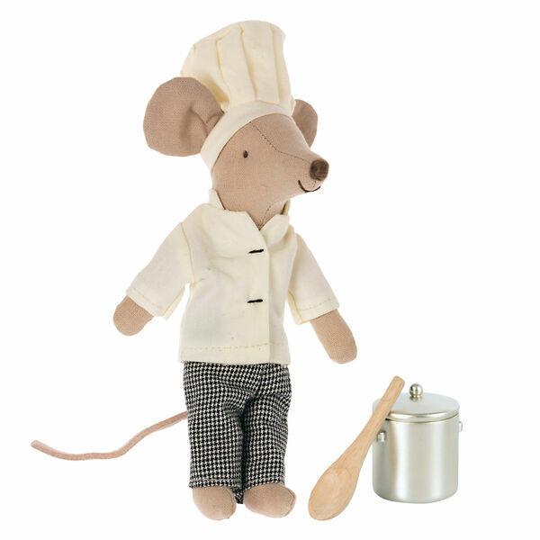 MAILEG Myszka Szef Kuchni z chochlą Chef Mouse with Soup Pot and Spoon MAILEG Myszka Szef Kuchni z chochlą Chef Mouse with Soup Pot and Spoon