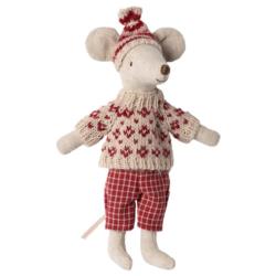 MAILEG Myszka Mama na nartach Winter      mouse with ski set