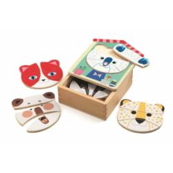 DJECO Drewniane puzzle Twarze DJ01679     DJECO