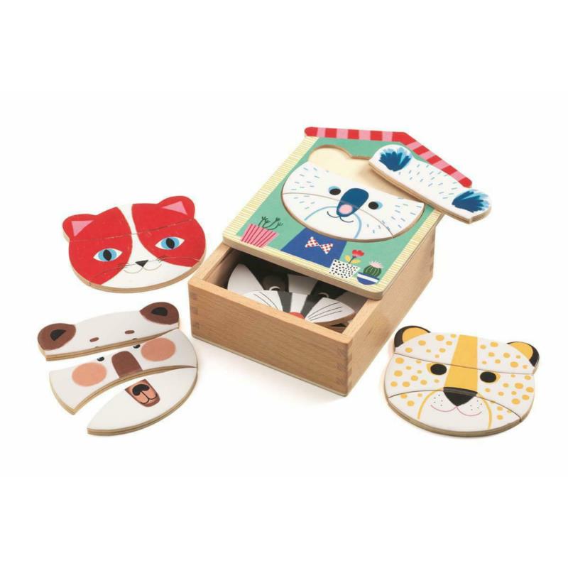 DJECO Drewniane puzzle Twarze DJ01679 DJECO DJECO Drewniane puzzle Twarze DJ01679 DJECO