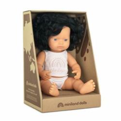 MINILAND Lalka dziewczynka Europejka      czarne włosy