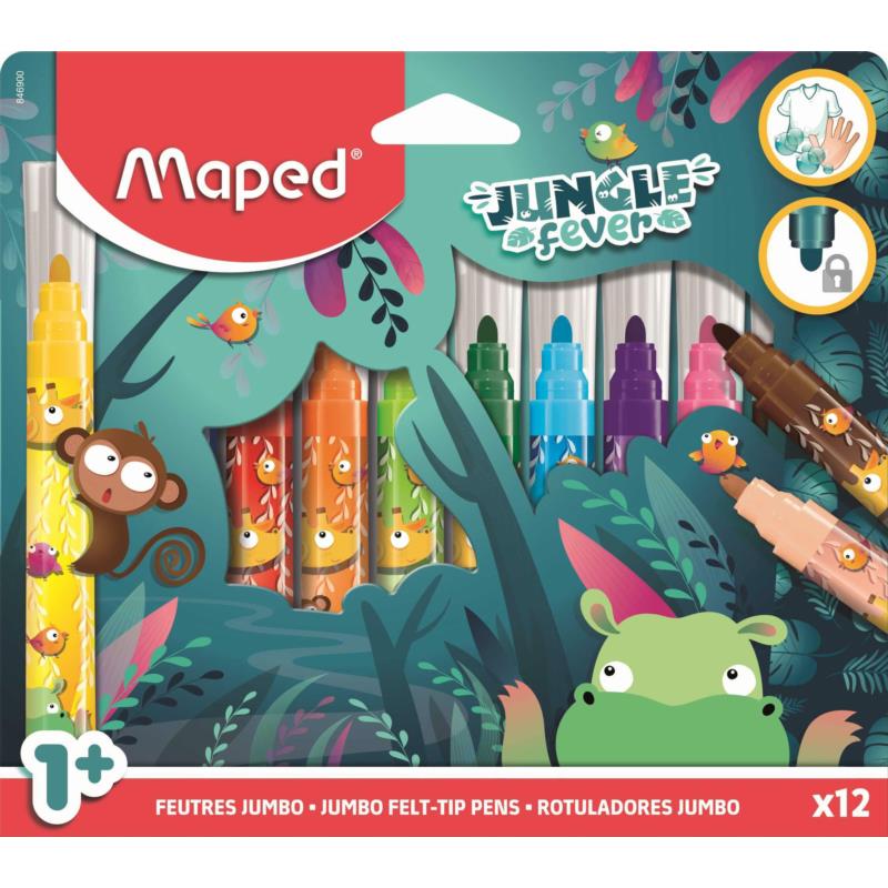 MAPED Flamastry 12kol. Jumbo Jungle Fever MAPED Flamastry 12kol. Jumbo Jungle Fever