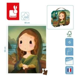 JANOD Puzzle w walizce Mona Lisa - Obraz  inspirowany twórczością da Vinci 100 el.