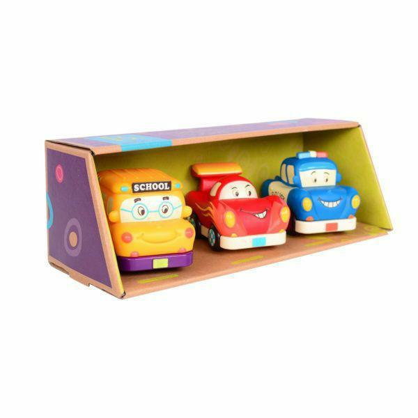 Autka miękkie z napędem B.Toys 3 sztuki