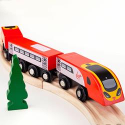 Drewniany pociąg Virgin Pendolino  BIGJIGS BJT461