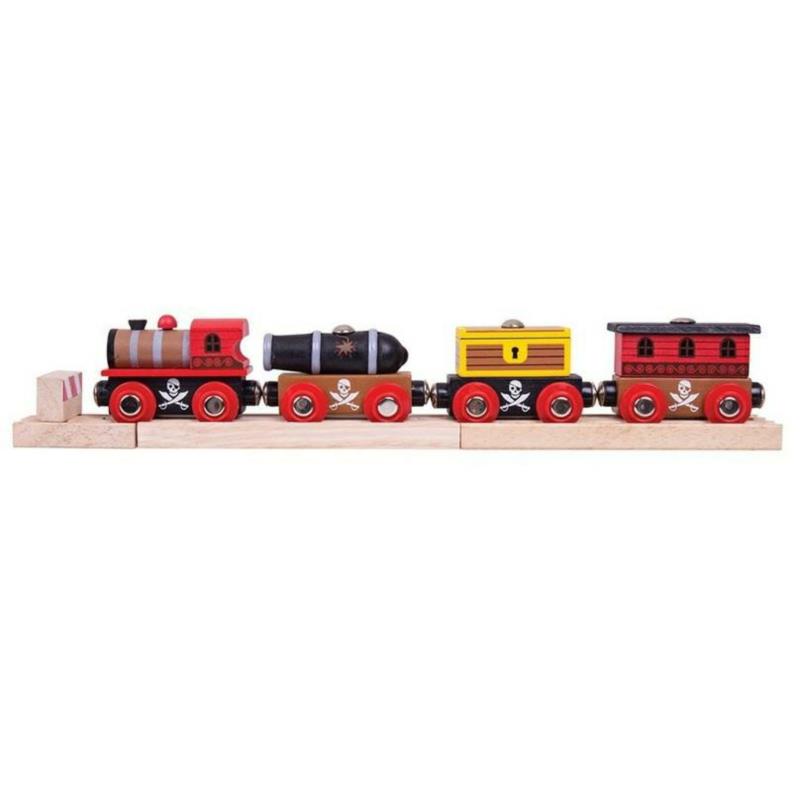 Drewniany pociąg Pirat BIGJIGS BJT473 Drewniany pociąg Pirat BIGJIGS BJT473