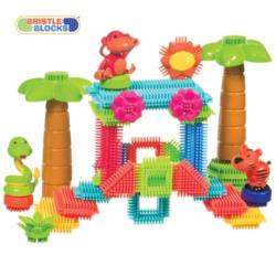 Jungle Adventure Storage Bucket - 58 el. KLOCKI JEŻYKI w pojemniku – zestaw DŻUNGLA BRISTLE BLOCKS