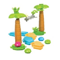 Jungle Adventure Storage Bucket - 58 el. KLOCKI JEŻYKI w pojemniku – zestaw DŻUNGLA BRISTLE BLOCKS
