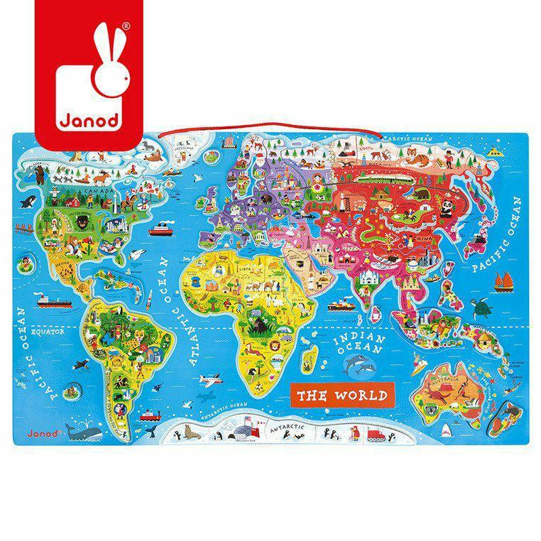 Puzzle magnetyczne Mapa Świata JANOD