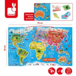 Puzzle magnetyczne Mapa Świata JANOD