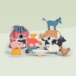 Zwierzęta zagrodowe - figurki drewniane TENDER LEAF TOYS