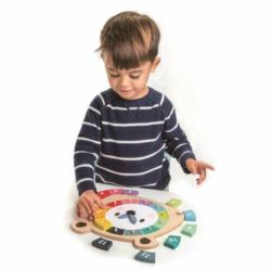 Drewniany zegar Miś TENDER LEAF TOYS