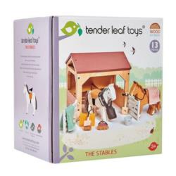 Drewniane figurki Stajnia z końmi TENDER LEAF TOYS