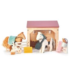Drewniane figurki Stajnia z końmi TENDER LEAF TOYS