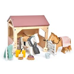 Drewniane figurki Stajnia z końmi TENDER LEAF TOYS