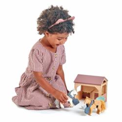 Drewniane figurki Stajnia z końmi TENDER LEAF TOYS