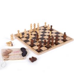 Drewniane warcaby i szachy BIGJIGS BJ789